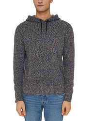 ESPRIT Gerecycled: gebreide hoodie met wol, dark grey, XXL