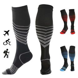 Kreori Sport Kompressionsstrümpfe Herren compresión Deportivas para Hombre, largas, trombosestruempfe, Deporte, Medias de Apoyo, Vuelo médico, Gris-1 Par, L-XL