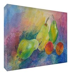 Feel Good Art VJ-FRUITYTUTTY1216-15IT fruitmand afbeelding op canvas, kunstdruk op galerij, origineel gestileerde kunstenaar Val Johnson 78 x 115 cm, meerkleurig