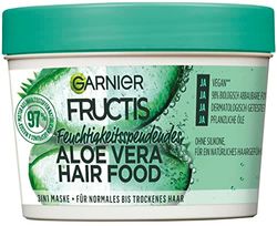 Garnier Maschera per capelli Aloe Vera, Maschera idratante 3 in 1, spensierata per capelli lisci, fruttato, 390 ml