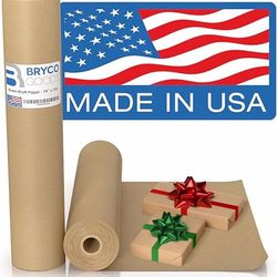 Brown Kraft Paper Roll - 18" x 1,200" (100') Made in The USA - Ideal for Packing, Moving, Gift Wrapping, Postal, Shipping, Parcel, Wall Art, Crafts, Bulletin Boards, Floor Covering, Table Runner