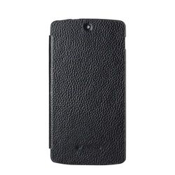 Melkco Face Cover Book Type Premium Lederen Telefoonhoesje voor Google Nexus 5 - Zwart LC