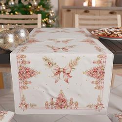 PETTI Artigiani Italiani - Chemin de Table de Noël 140x40 cm en Microfibre Anallergique, Élégant et Lavable, Décoration Festive pour Salon et Cuisine, Motif 'Casse-Noisette', 100% Fabriqué en Italie