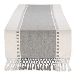 DII Woven Table Runner, Cotton, Cool Gray, 13x72