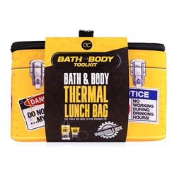 Accentra Set regalo BATH + BODY TOOLKIT per uomini in borsa termica, gel doccia 200 ml, 50 ml, peeling a mano e spugna a rete, set per la cura per uomo, festa del papà o compleanno