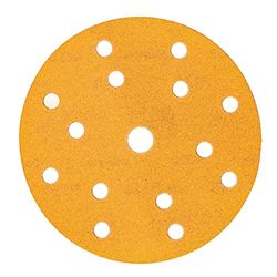 Mirka Gold Universal Sanding Paper Ø 150mm Sanding discs Grip 15-hole, grit P240, 100 pcs / For sanding plaster, filler, chipboard, wood, varnish