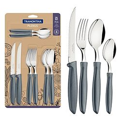 Tramontina 23498-601 Plenus bestickset för 4 personer, bestick 16 delar, rostfritt stål