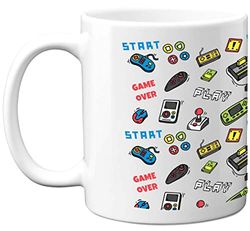 Do You Want to Play A Game - Dishwasher Safe Coffee Mugs Cup, Birthday Gifts for Boys or Girls, Retro Video Game, Novelty Mug, Gaming Gifts for Him or Her