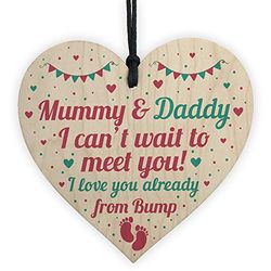 RED OCEAN From Bump Gifts Mummy To Be Gifts Daddy To Be Gifts Wooden Heart Baby Shower Plaque