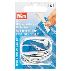 Prym Toalla con Clip Y Trabillas De Tela para Lino 5 Piezas, Blanco