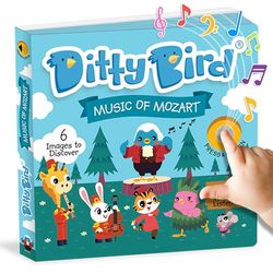 Libros Musicales Ditty Bird: Divertido Libro de Música Clásica y Canciones Infantiles con Mozart. Interactivos para Niños de 1 a 3 Años. Resistentes Libros de Sonido para Bebés.