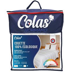 Colas Normand, Eco-responsible Duvet, Warm, 140 x 200 cm Soft Silky and Comfortable, Fine Finish, Washable -53130243 White