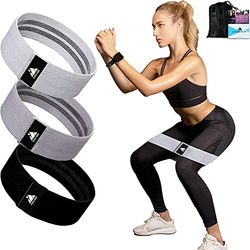 Bande Elastiche Fitness Donna e Uomo, Fasce Elastiche Resistenza in Tessuto Glutei, Fianchi e Gambe, Fasce Yoga, Pilates(3 Pezzi)