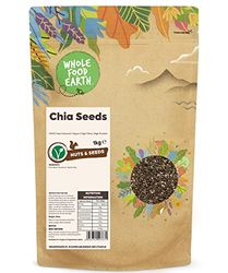 Wholefood Earth Chia Seeds 1 kg | GMO Free | Natural | High Fibre | High Protein