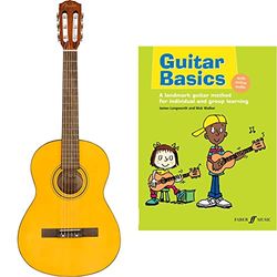 Fender ESC80 3/4 Size Educational Series Acoustic Guitar, in Vintage Natural & Guitar Basics: A Landmark Guitar Method for Individual and Group Learning.