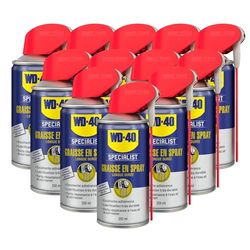 WD-40 Specialist • Graisse en Spray • Spray Double Position • Protection contre la corrosion • Extrêmement Durable • Adhère à toutes surfaces • Carton de 12 aérosols de 250 ML