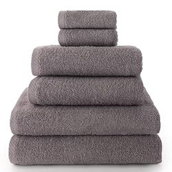Towel -Pack med 2 Handdukar, 2 Bad- eller duschhanddukar och 2 Bidéhanddukar - Handduksuppsättning - 100% Bomull - 500g/m2