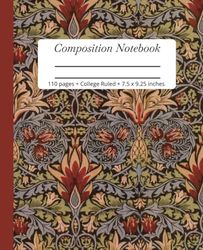 Composition Notebook: College Ruled. Vintage English Textile Print | Journal for College, School, Office & Work.