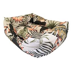 Kruis huisdierbed voor honden en katten, rechthoekig, gewatteerd, motief: Jungle Style, 70 x 60 cm