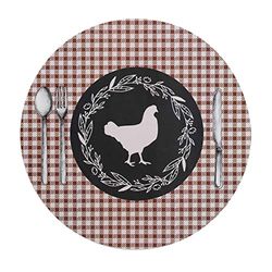 ‎douceur d'Intérieur, Set de Table (Diamètre 35 cm) Galinot, Polypropylène Imprimé + EVA