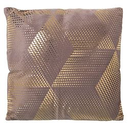 COJÍN 45X45CM ROSA/DORADO POLIÉSTER C/CREMALLERA, UNA CARA 45X45CM