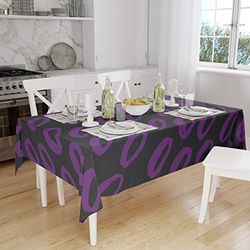 Bonamaison, Anti-moisissure, Séchage Rapide, Résistant aux Taches, Lavable en Machine, 100% Polyester Nappe de Table, Violet, Noir, 140 x 160 Cm - Conçu et Fabriqué en Turquie