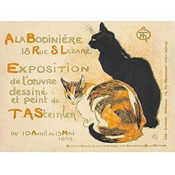 Steinlen Bodiniere Kunstenaar Eigen Tentoonstelling Katten Adverteren Unframed Wall Art Print Poster Home Decor Premium