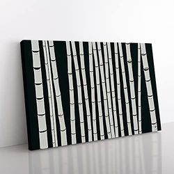 Appealing Bamboo Forest Canvas Wall Art Print Ready to Hang, Framed Picture for Living Room Bedroom Home Office Décor, 50x35 cm (20x14 Inch)