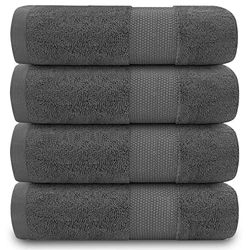 GC GAVENO CAVAILIA Gaveno Cavailia Miami-Toalla de Mano de algodón Egipcio Grueso, Absorbente, 700 g/m², Paquete de 4 Unidades, Color carbón, Gris Oscuro, Hand Towel (50x85 Cm), 4