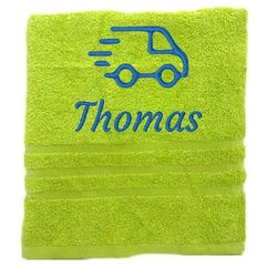 Asciugamano personalizzato con nome e nome del lavoro Nome splendidamente ricamato Asciugamano da bagno Asciugamano in cotone 100% Asciugamano da bagno con nome (100 x 50 cm, Corriere)
