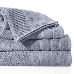 Design91 Pop Serviette de Bain éponge 100% Coton, Argenté, 70 x 140 cm
