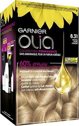 Garnier Olia Coloração permanente à l'Huile Sans Ammoniaque Blond, 8,31 Blond Doré Cendré
