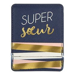 DRAEGER PARIS 1886 - Miroir de Poche Carré Super Sœur et Étui Bleu Or - Cadeau Personnalisé pour Maquillage - Dimensions 9x7cm - Idéal Anniversaire, Voyage - Accessoire Féminin Élégant