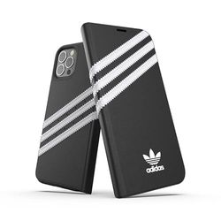 adidas EX7901 skal utvecklat för iPhone 12/iPhone 12 Pro 6.1, Booklet falltestade fodral, stöttåliga upphöjda kanter, originalskyddsfodral, svart/vit