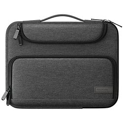 MoKo Bolsa de Tableta de 9-11" con Asa y Multibolsillos Compatible con Galaxy Tab S9 11" 2023,iPad Pro 11 M2 2022-2018,iPad 10 10,9" 2022,iPad Air 5 10,9" 2022,iPad 9/8/7 10,2",Tab S8 11",Negro+Gris