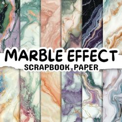 Marble Effect Scrapbook Paper: Double Sided 8.5"x 8.5" Decorative Craft Paper for Card Making, Decoupage, Origami, and Various Crafting Projects