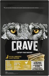 Crave Premium droog hondenvoer kip met beenmerg en oude granen - eiwitrijk graanvrij volwassen hondenvoer - 3 x 2,8 kg