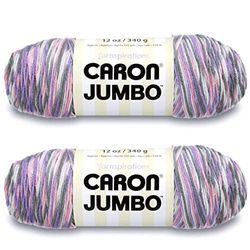 Caron Jumbo tryck påskkorgsgarn – 2-pack med 340 g/12 oz – akryl – 4 medium (kamgarn – 595 meter – stickning/virkning