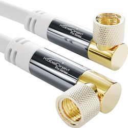 KabelDirekt – Cavo SAT, Antenna TV, Coassiale – Angolato a 90° – 1 m – Cavo Satellitare 4K, connettore F – Disponibile in 0,5-30 m (radio/TV, DVB-T, DVB-C, DVB-S/DVB-S2, internet, bianco)