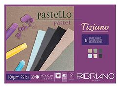 Fabriano - Tiziano - 46229742 – pastellfärgade pappersblock – A3-30 ark – 160gsm – prickiga färger