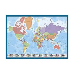 Vade carte du monde - Tapete escritorio - Vade escolar multifuncional | Vade escritorio - Protector escritorio - Vuelta al cole material escolar