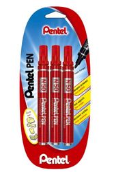 Pentel N50 verrekijker zwart Gemiddelde tip Blister de 3 Rood