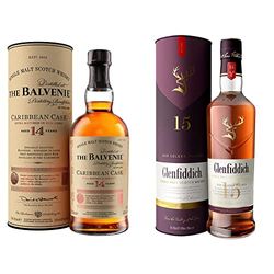 The Balvenie Whisky Caribbean Cask 70cl & Glenfiddich Whisky premium de malta escocés 15 años – 70cl