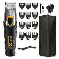 Wahl Extreme Grip Beard Trimmer, Beard Trimmer for Men, Stubble Cutter, Cordless Trimmer, Men's Grooming Kit, Beard Care for Men, Precision Cutting Blades