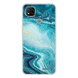 Evetane - Xiaomi Redmi 9C kompatibelt silikonskal - 360 helskydd, tunn och transparent - fram- och bakfodral - hög motståndskraft - blå pärlemor