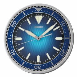 SEIKO Reloj de Pared con Esfera Heritage Design de 12 Pulgadas, Color Azul metálico