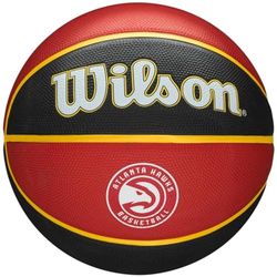 Wilson Pallone da Basket NBA TEAM TRIBUTE BSKT, Utilizzo Outdoor, Gomma, Misura 7, Rosso/Nero (Atlanta Hawks)