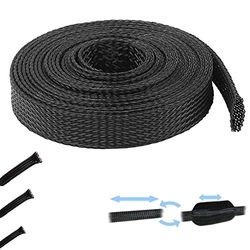 1M GAINE TRESSÉE EXPANSIBLE EXTENSIBLE NOIR POLYESTER 3mm 5mm 8mm 12mm 18mm 30mm 50mm FAISCEAU ELECTRIQUE AUTO MOTO SCOOTER VOITURE (5mm (de 5 à 10mm))