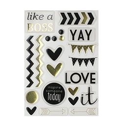 Vaessen Creative Love It Collection Epoxy Stickers, Multi-Colour, Size A5