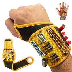 BINYATOOLS Magnetic Wristband with Super Strong Magnets Holds Screws, Nails, Drill Bit. Unique Wrist Support Design Cool Handy Gadget Gift for Fathers, Boyfriends, Handyman, Electrician, Contractor